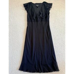 biyaycda Dress‎ Black Flutter Sleeve Maxi Evening Formal Chiffon Lined